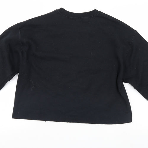 River Island Womens Black   Pullover Sweatshirt Size S  - cropped