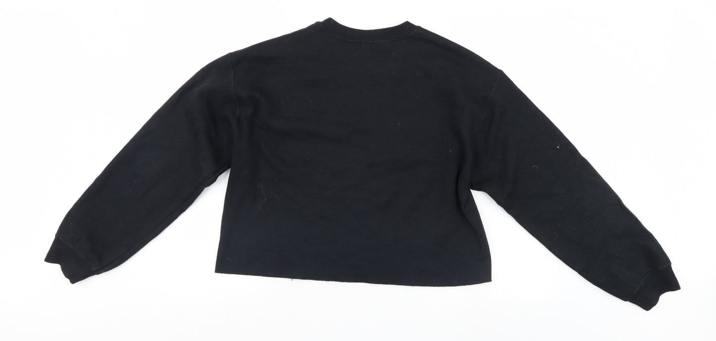 River Island Womens Black   Pullover Sweatshirt Size S  - cropped