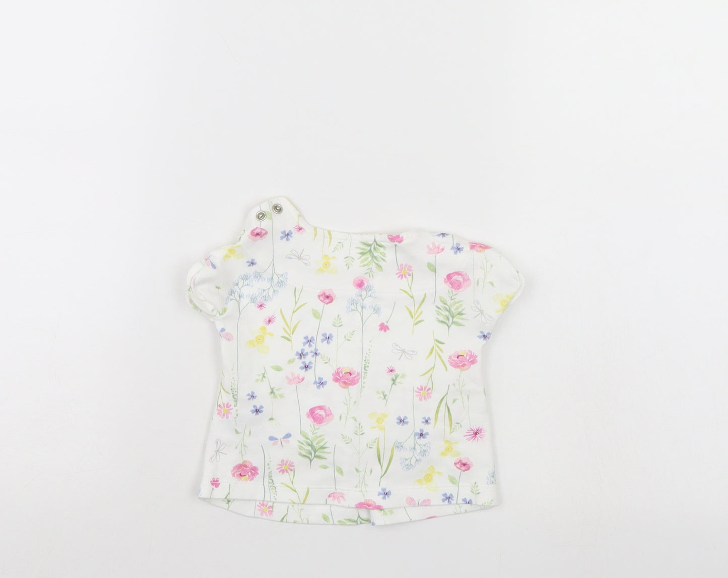 Mothercare Girls White Floral  Tunic Blouse Size 0-3 Months