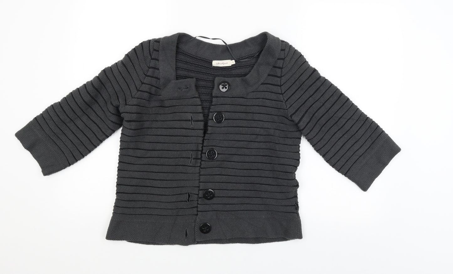 Vacknox Womens Black Striped  Cardigan Jumper Size S