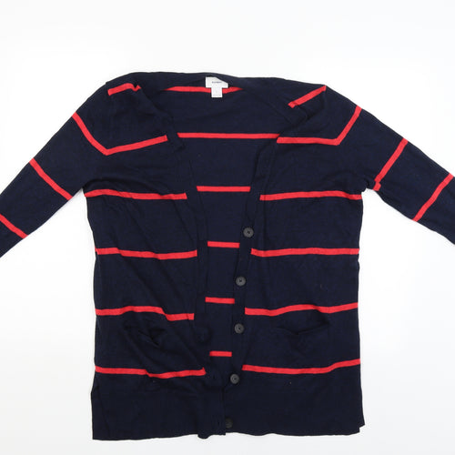 Old Navy Womens Blue Striped  Cardigan Jumper Size L