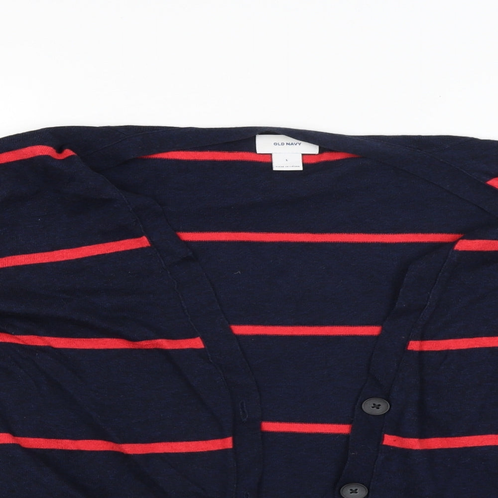 Old Navy Womens Blue Striped  Cardigan Jumper Size L
