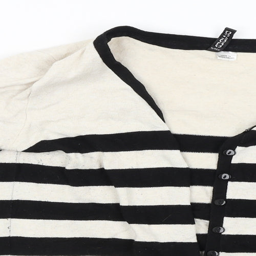Divided Womens Black Striped  Cardigan Jumper Size 38