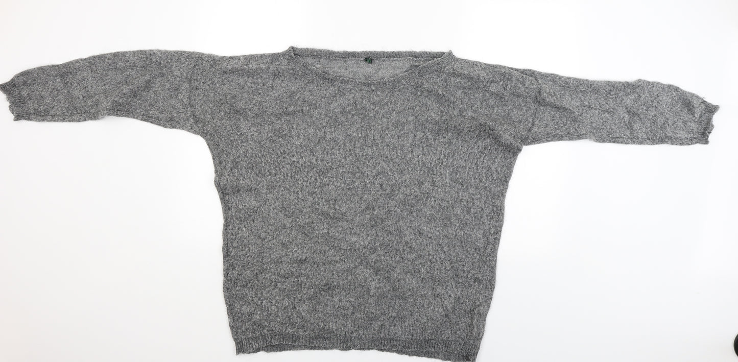 Benneton Womens Grey   Pullover Jumper Size L