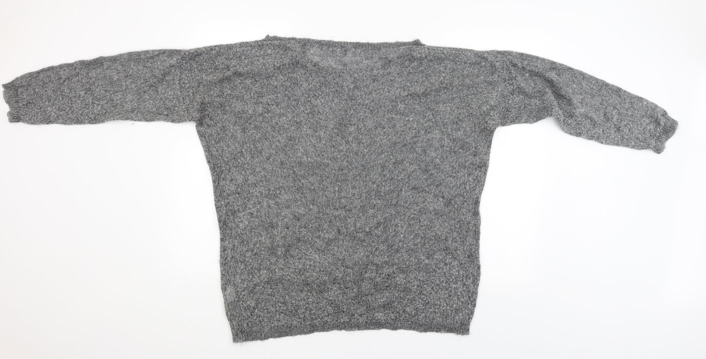Benneton Womens Grey   Pullover Jumper Size L