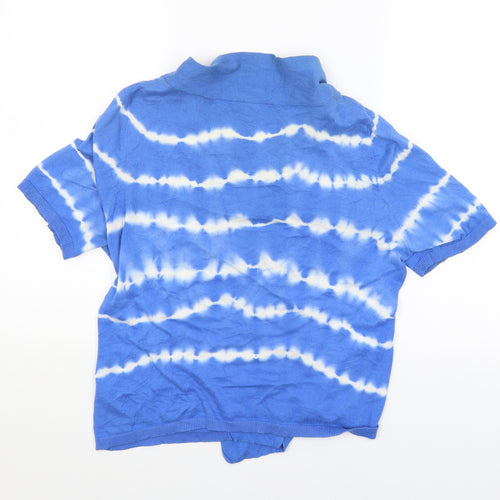 Petite Womens Blue Striped  Cardigan Jumper Size 16