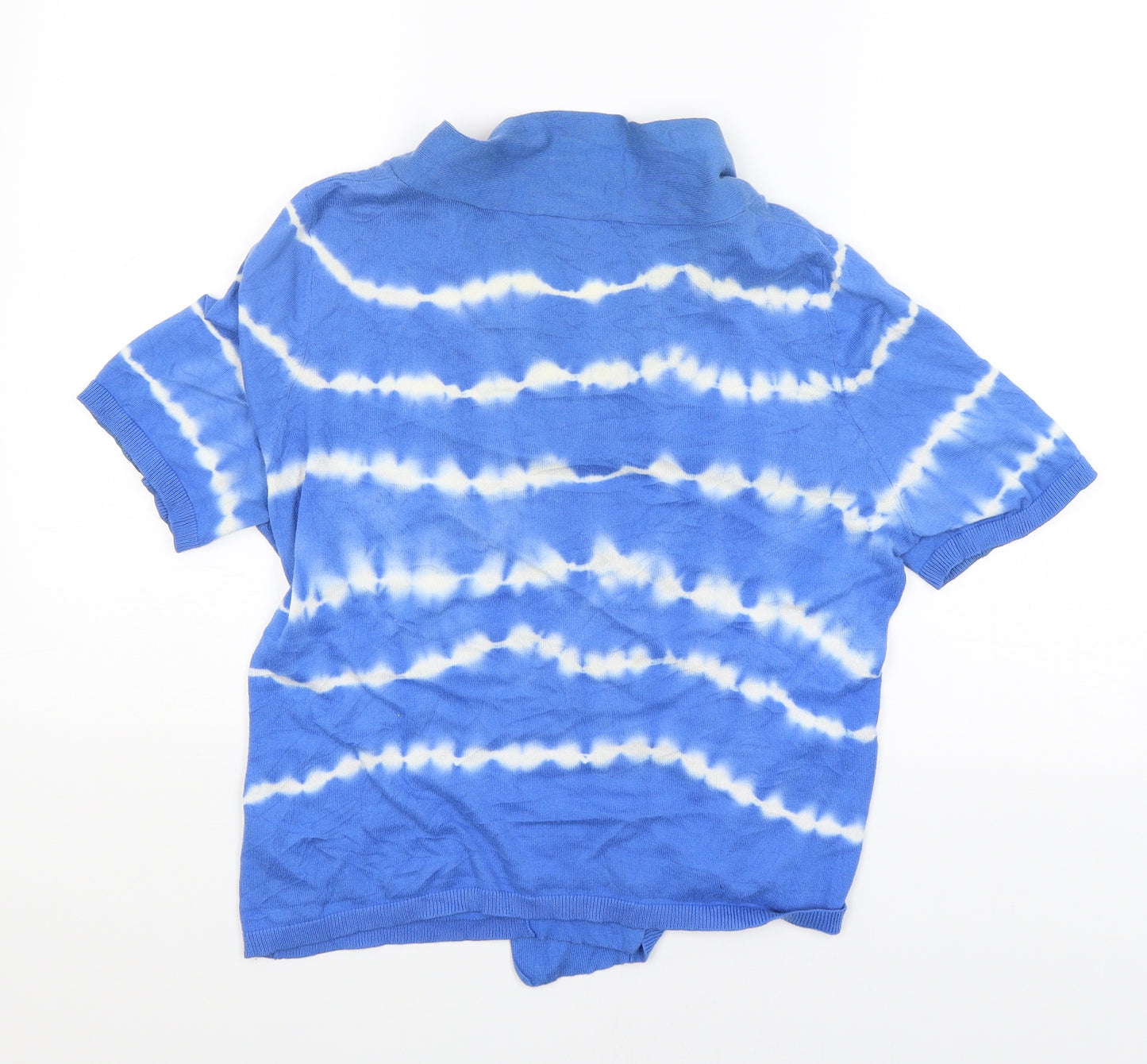 Petite Womens Blue Striped  Cardigan Jumper Size 16