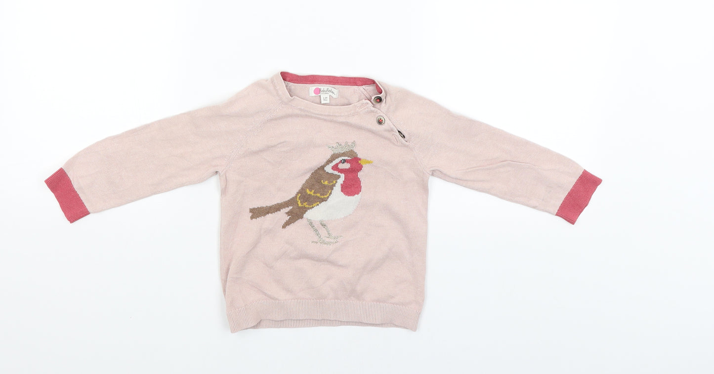 Baby Boden Girls Pink   Pullover Jumper Size 24 Months  - Robin