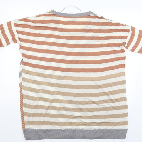 H&M Womens Beige Striped  Pullover Jumper Size L