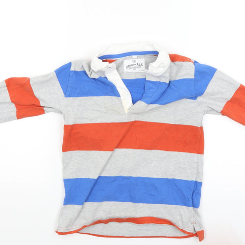 M&S Boys Multicoloured Striped  Cardigan Jumper Size 7-8 Years