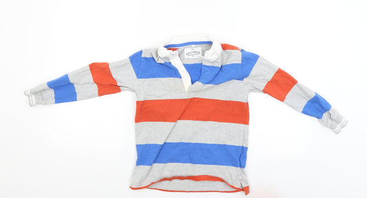 M&S Boys Multicoloured Striped  Cardigan Jumper Size 7-8 Years