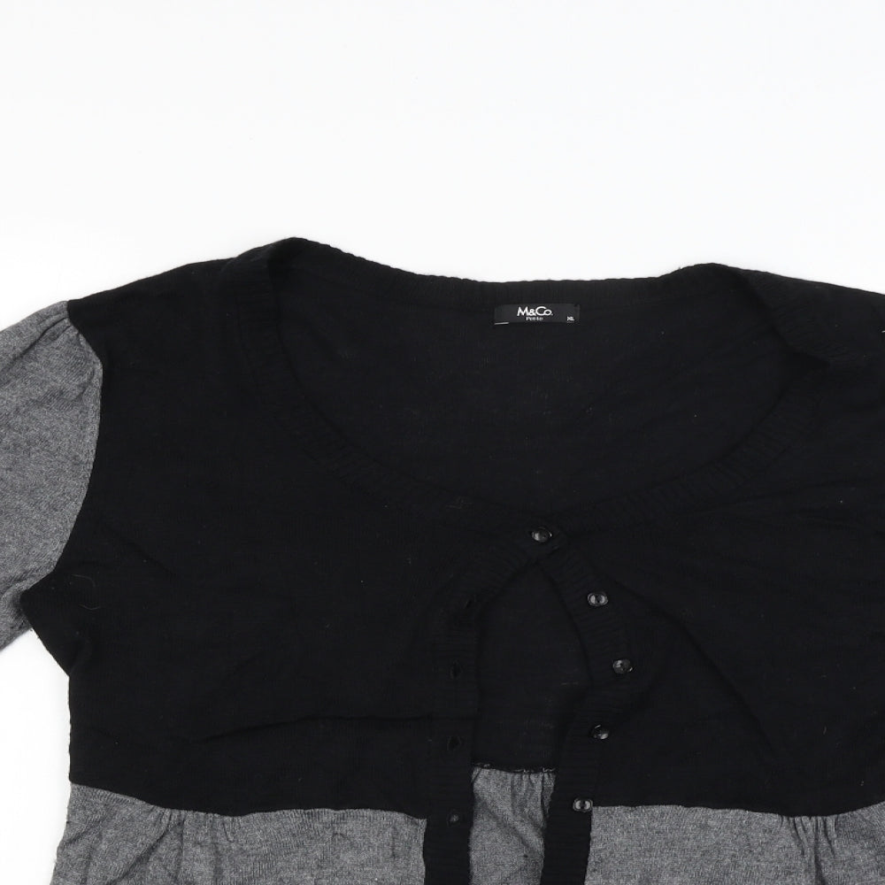 M&Co Womens Black   Cardigan Jumper Size XL