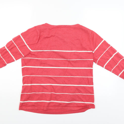 BM Womens Pink Striped  Pullover Jumper Size M