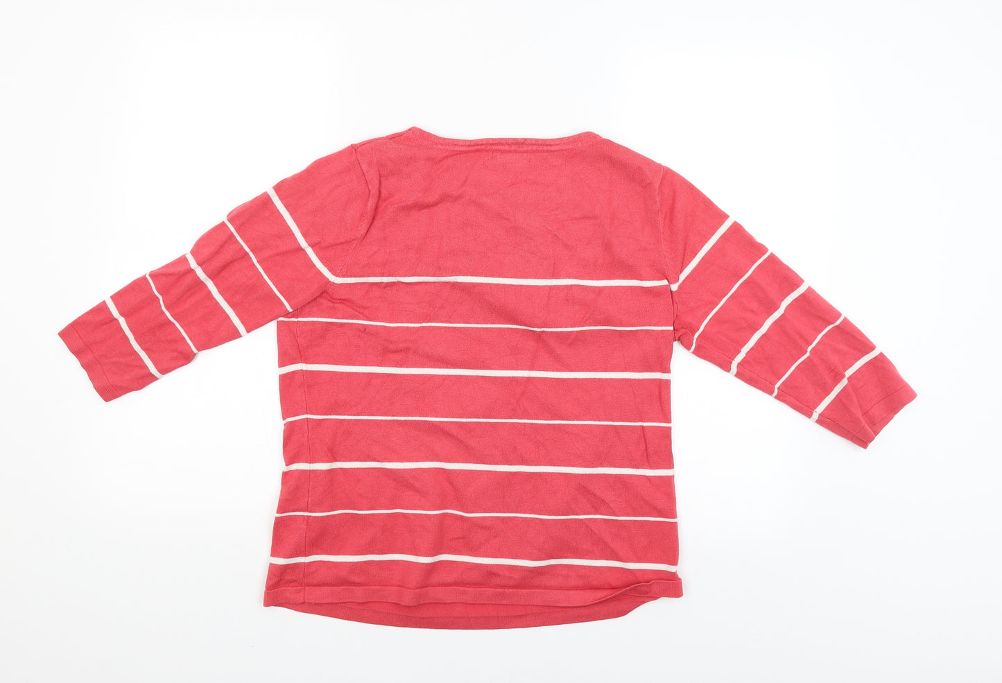 BM Womens Pink Striped  Pullover Jumper Size M