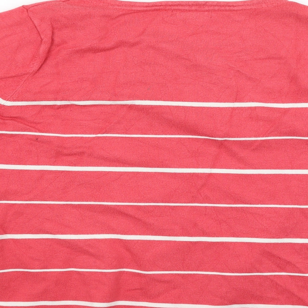 BM Womens Pink Striped  Pullover Jumper Size M