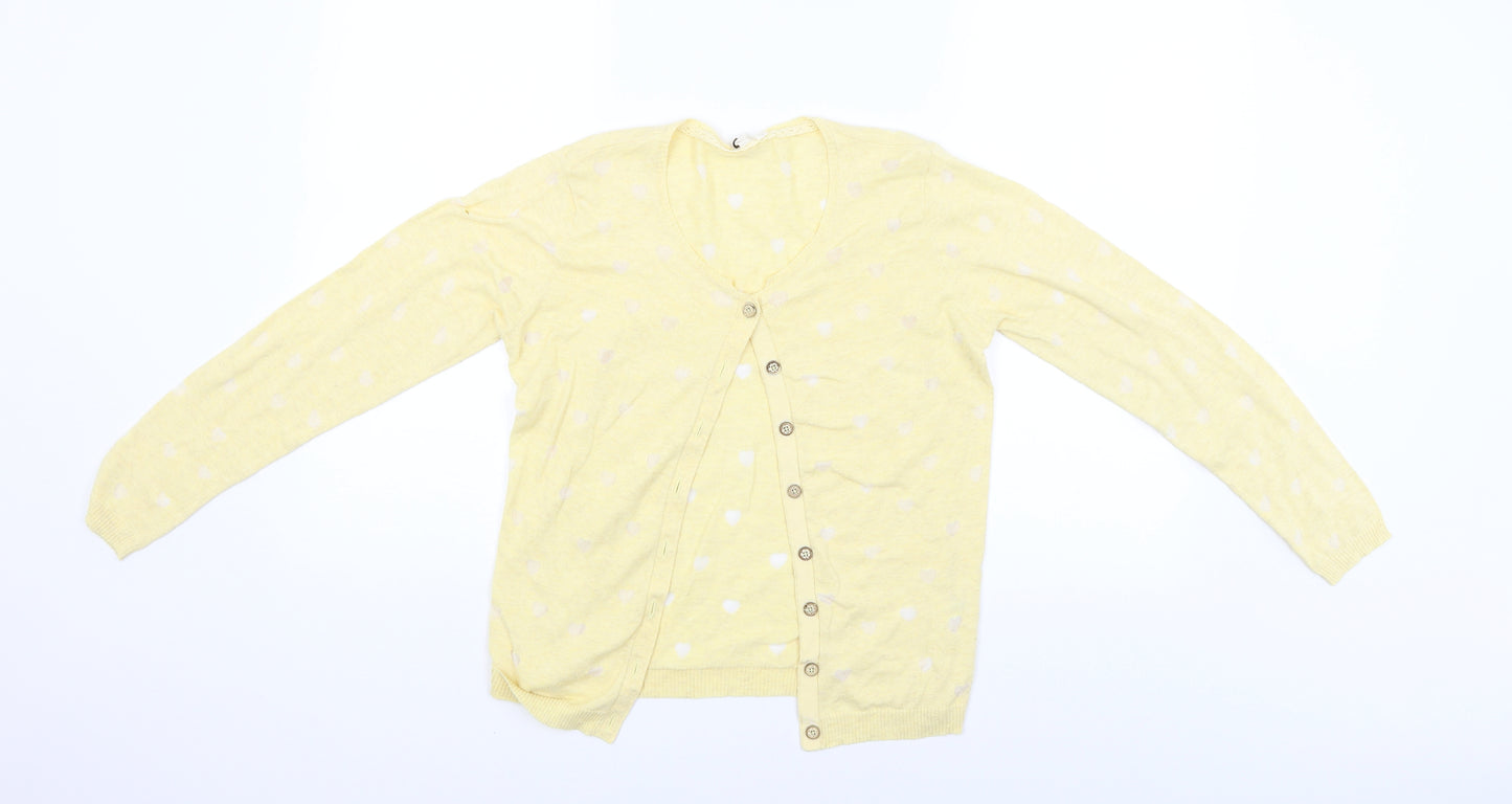 White Stuff Womens Yellow   Cardigan Jumper Size 12