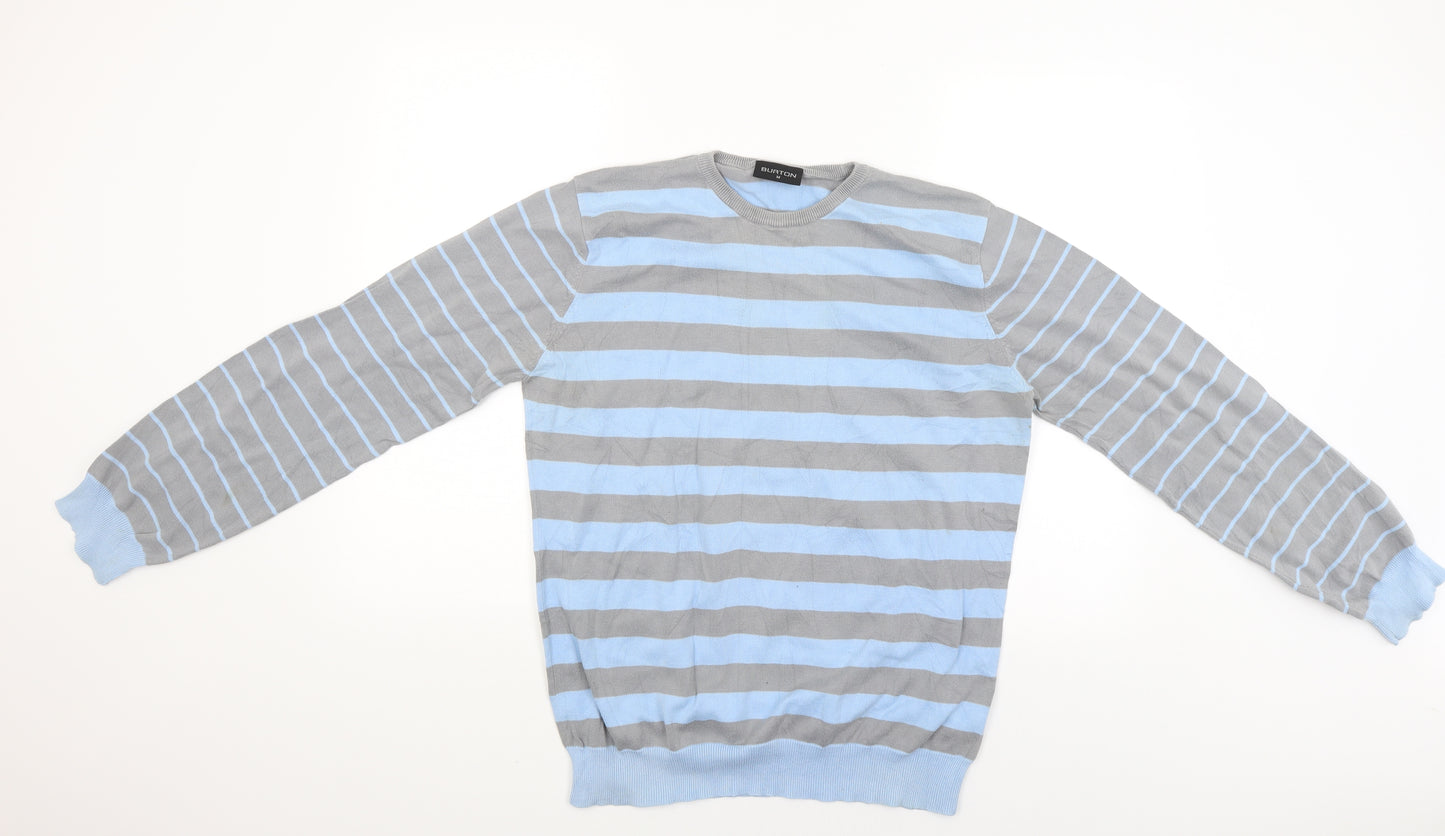 Burton Mens Blue Striped  Pullover Jumper Size M