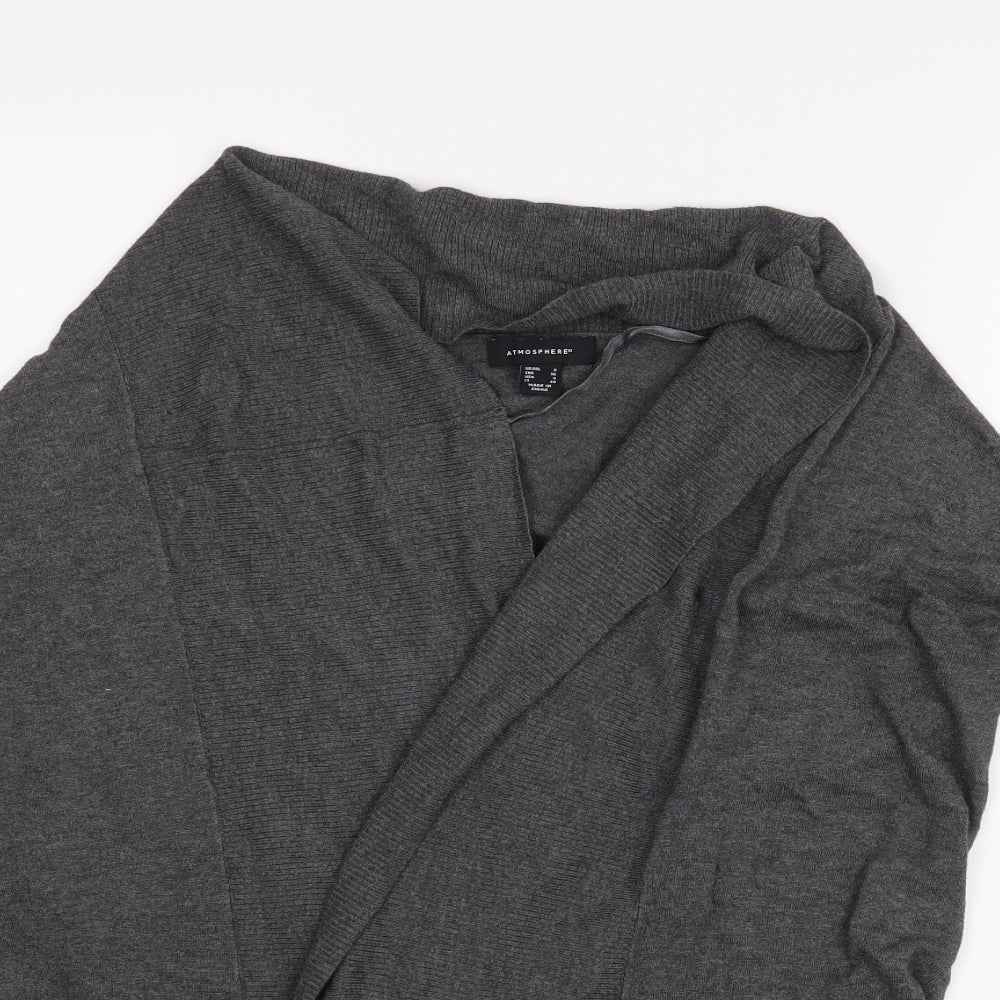 Atmospher Womens Grey   Wrap Blouse Size 8
