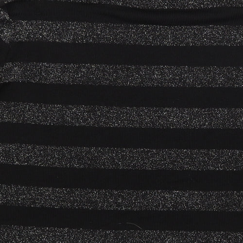 Divided Womens Black Striped  Basic Blouse Size M