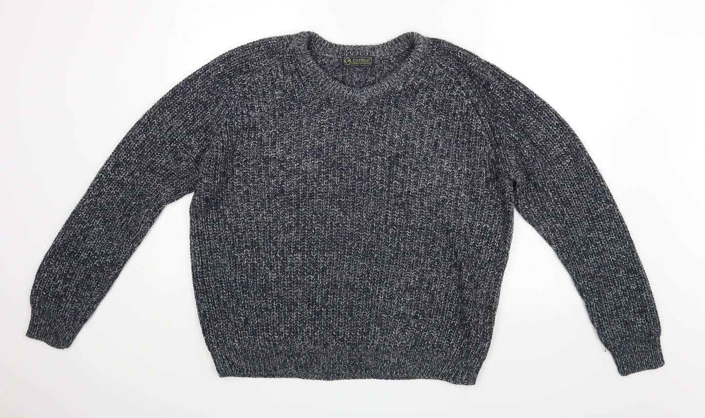 P G Field Mens Blue   Pullover Jumper