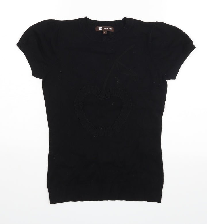 Monton Womens Black Basic Blouse Size S