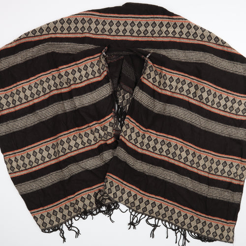 Preworn Womens Brown Geometric  Cape Jumper One Size