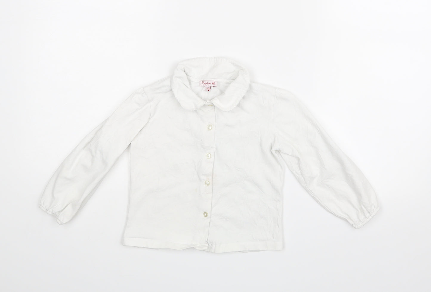 Confiture Girls White   Basic Blouse Size 4-5 Years