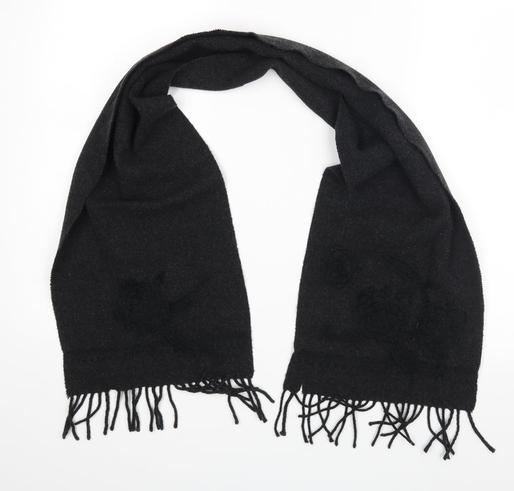 Preworn Unisex Black Floral   Scarf