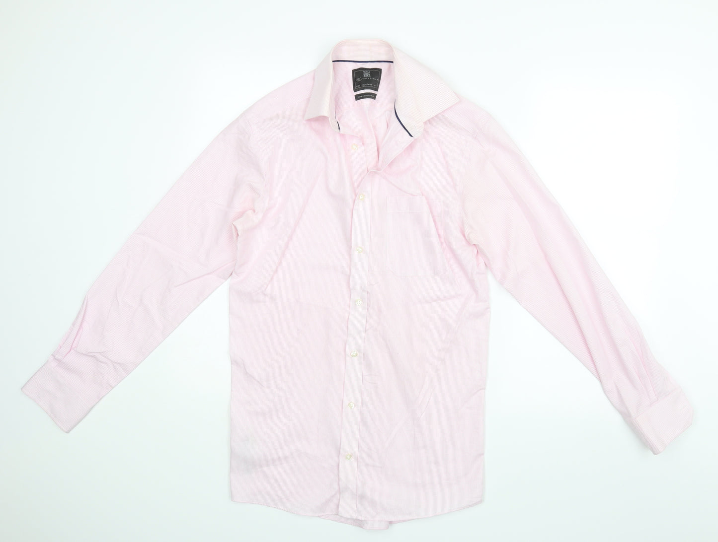 M&S Mens Pink    Dress Shirt Size 14