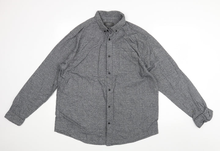Primark Mens Grey Button-Up Size 2XL