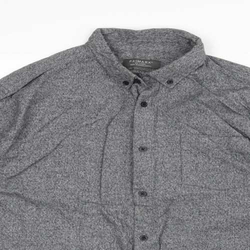 Primark Mens Grey    Button-Up Size 2XL