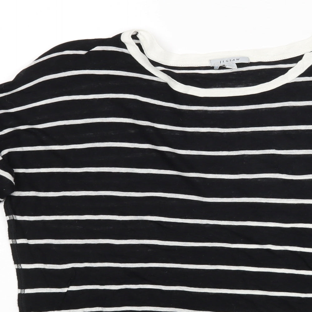 Jigsaw Womens Black Striped  Basic Blouse