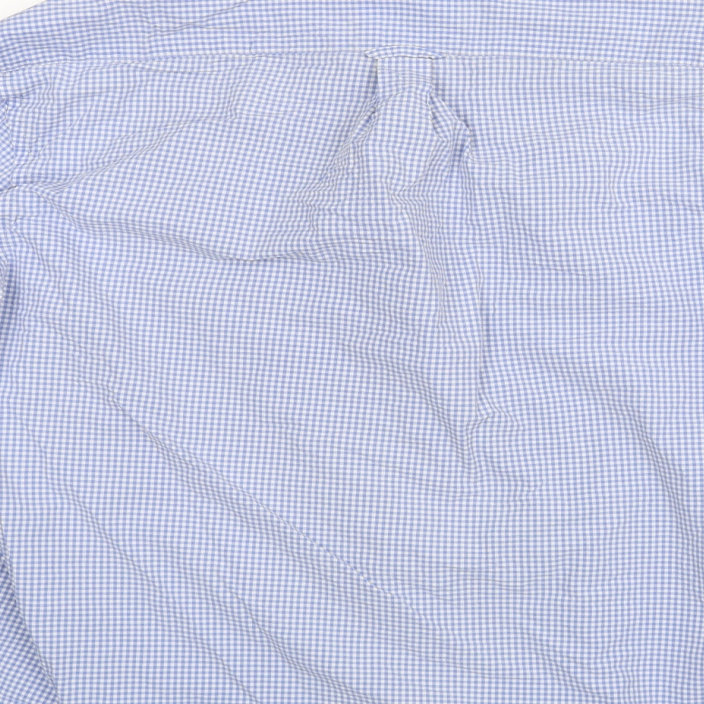 Brook Taverner Mens Blue Check   Dress Shirt Size 2XL
