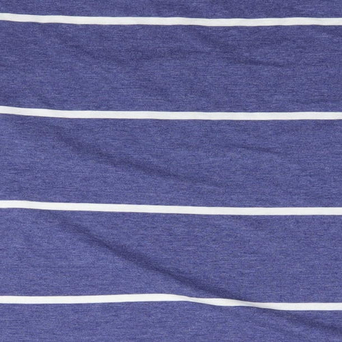 Bonmarche Womens Blue Striped  Basic T-Shirt Size 18
