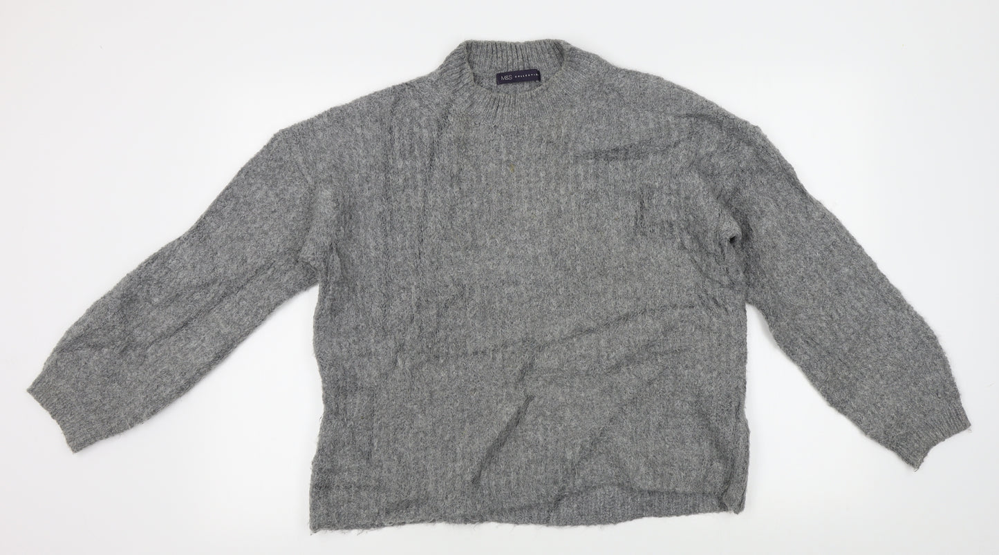 Acrylic Womens Grey   Pullover Jumper Size M