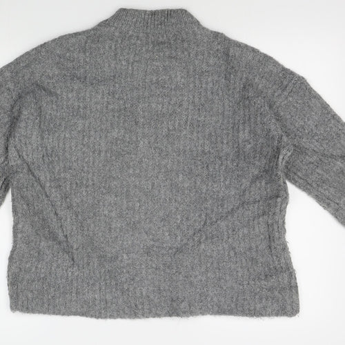 Acrylic Womens Grey   Pullover Jumper Size M