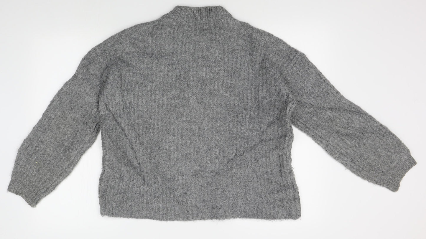 Acrylic Womens Grey   Pullover Jumper Size M