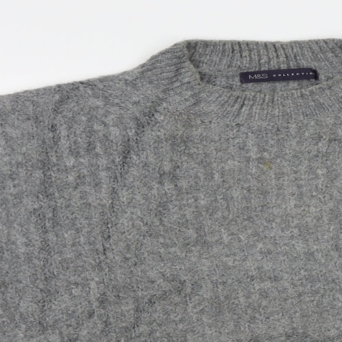 Acrylic Womens Grey   Pullover Jumper Size M