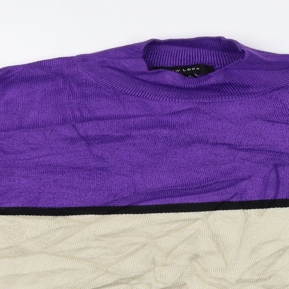 New Look Womens Purple Striped  Pullover Jumper Size M