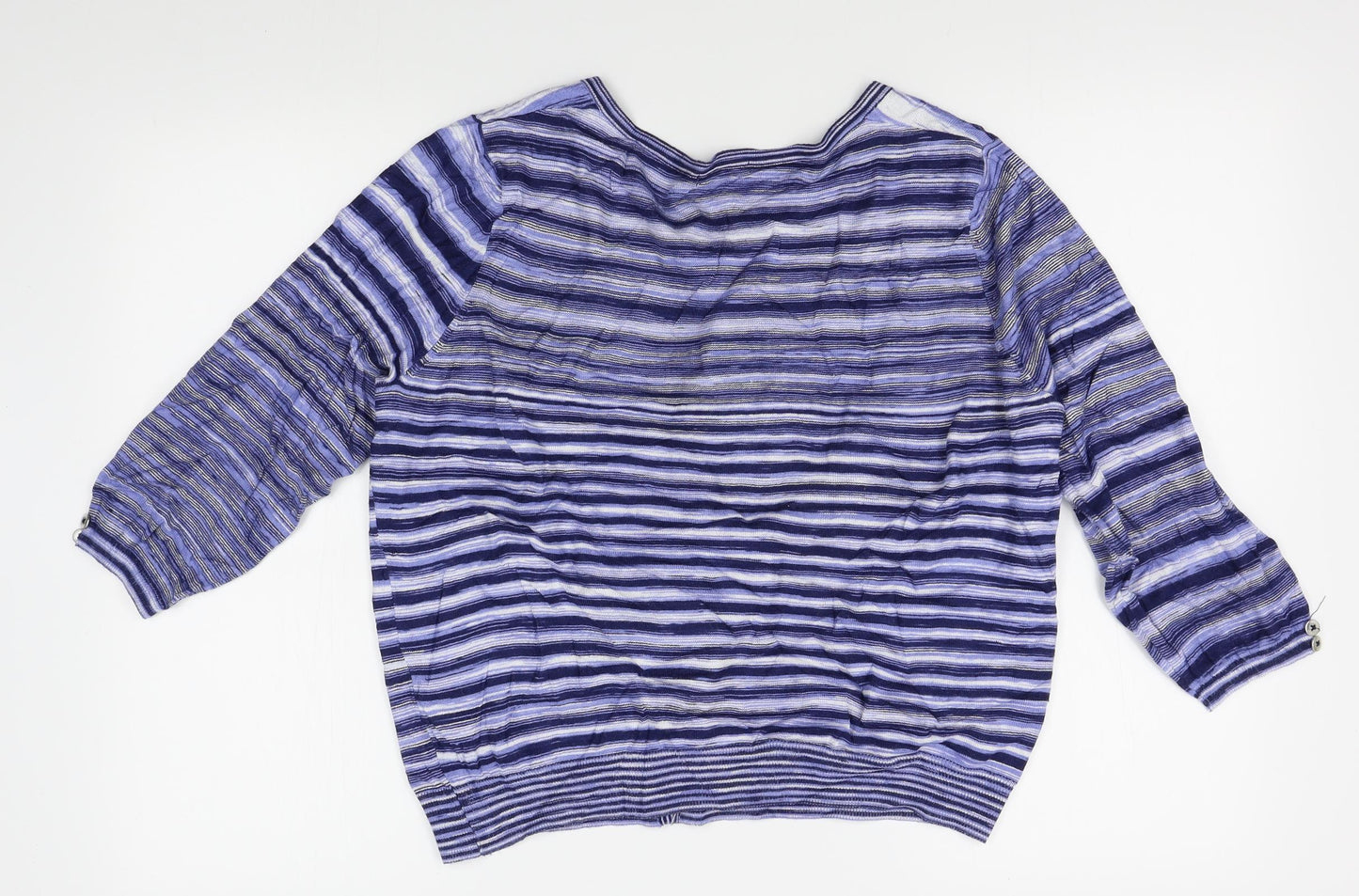 TU Womens Blue Striped  Cardigan Jumper Size 16