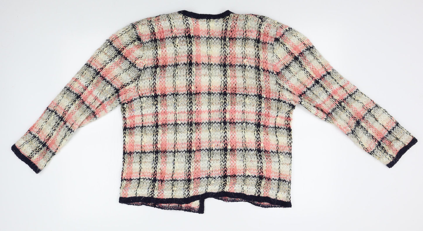 Lady be good Womens Pink Plaid  Cardigan Jumper Size 12