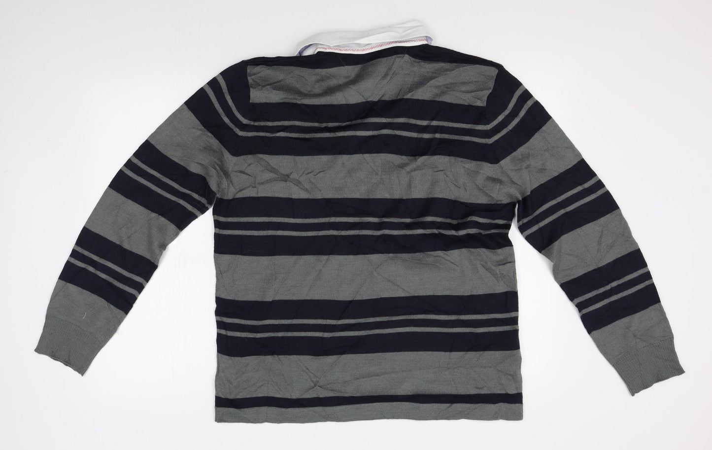 Wolsey Mens Grey Striped  Pullover Jumper Size L