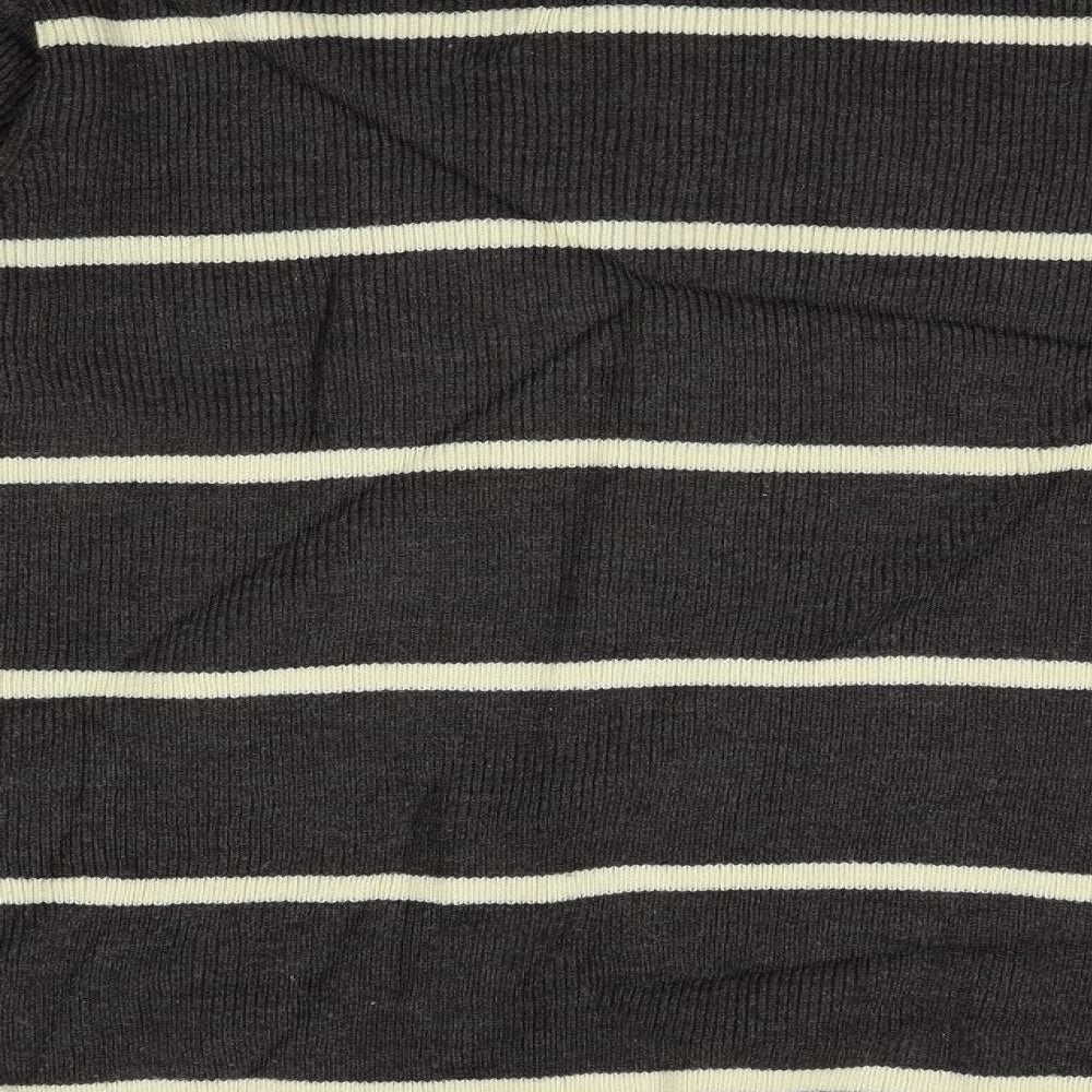Private Member Mens Grey Striped  Pullover Jumper Size L