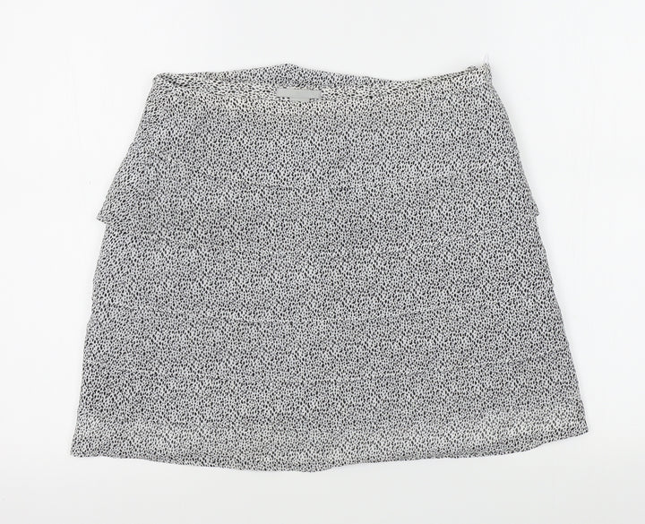 H&M Womens Grey Animal Print A-Line Skirt Size 10 - layered