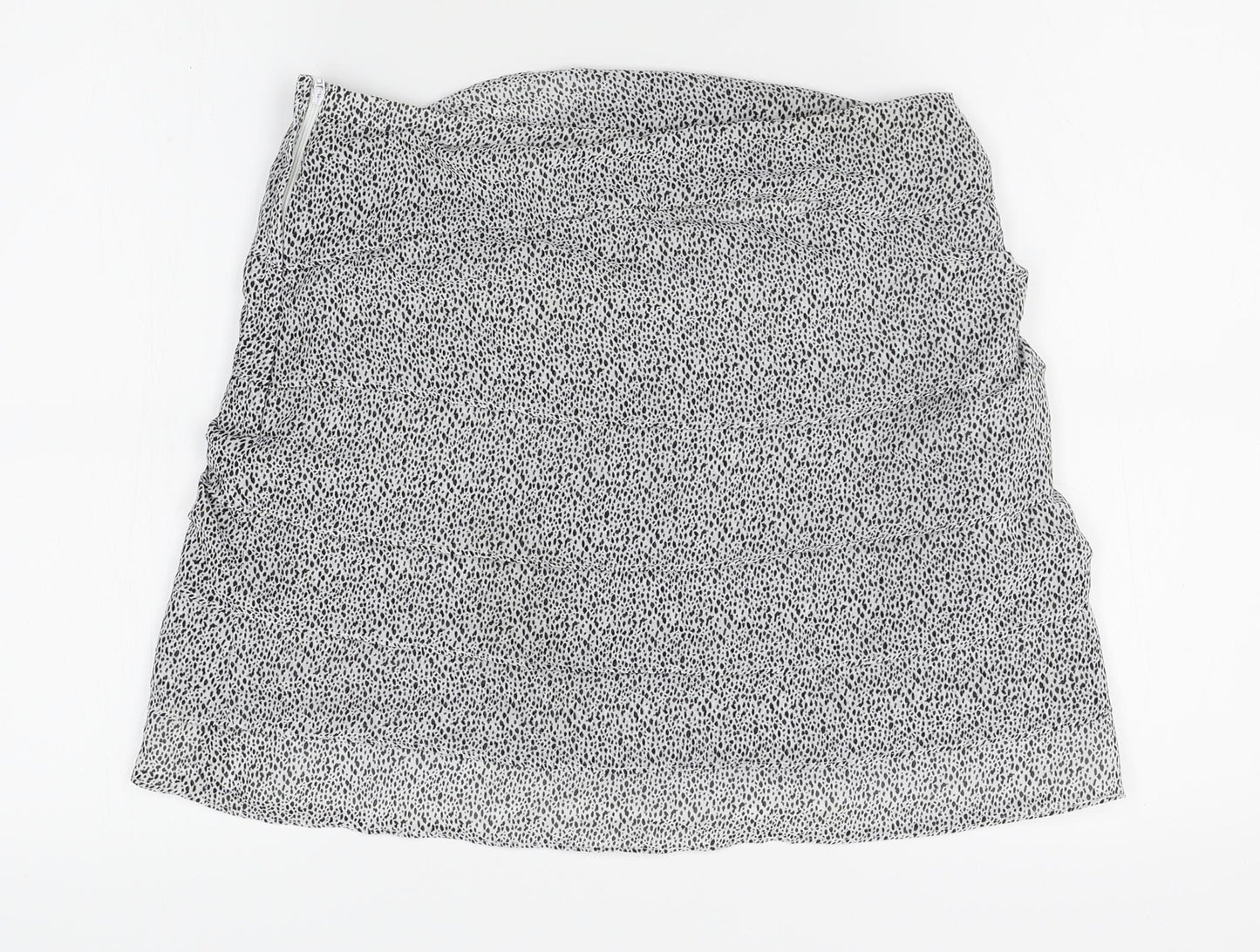 H&M Womens Grey Animal Print  A-Line Skirt Size 10  - layered