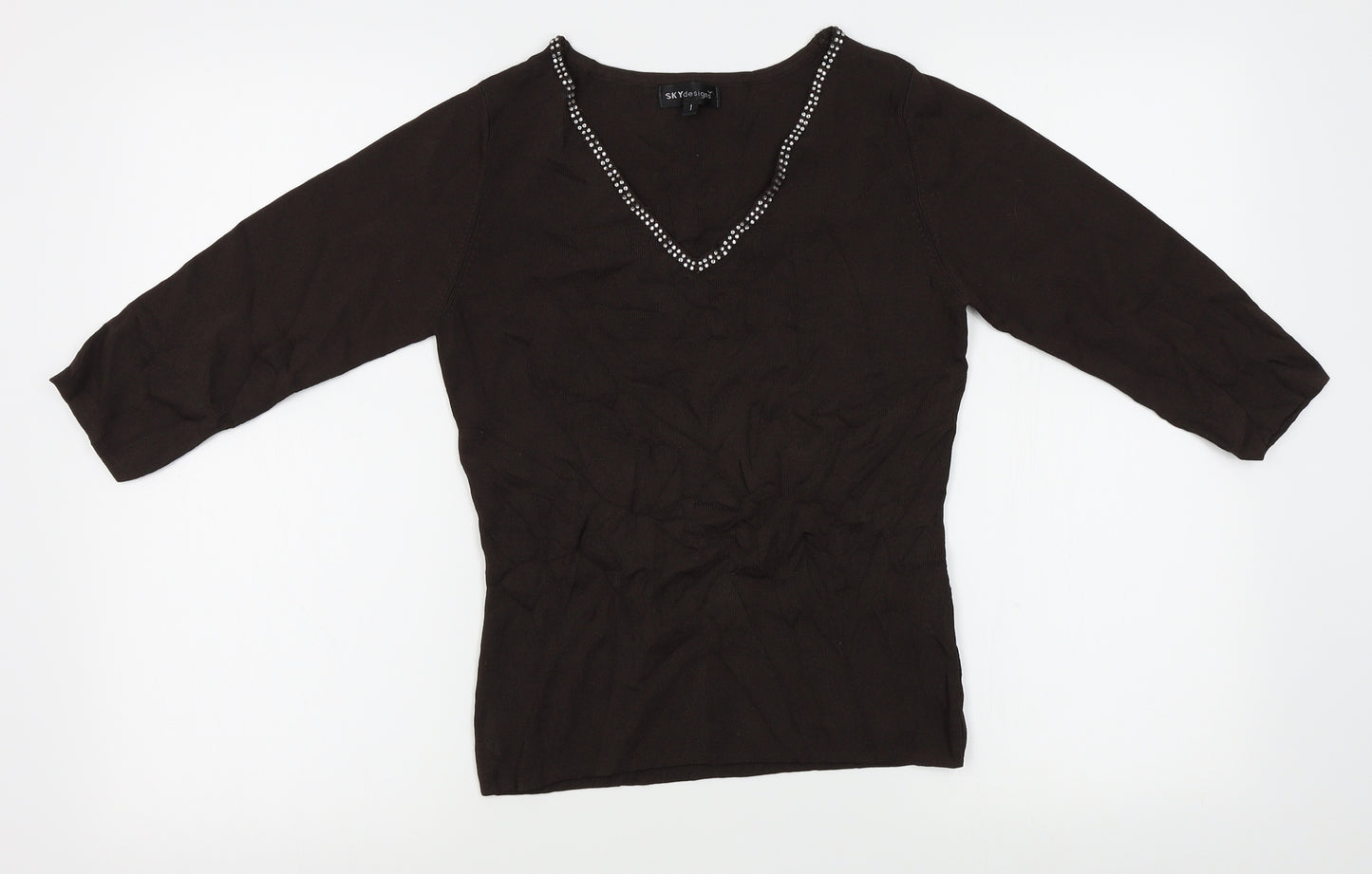 Sky Designs Womens Black   Basic T-Shirt One Size  - size 1 check designer