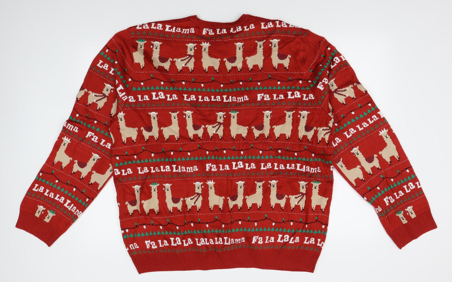 M&S Mens Red   Pullover Jumper Size 2XL  - llama, christmas jumper