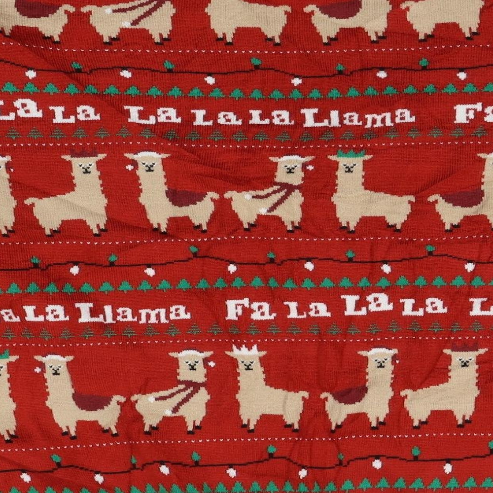 M&S Mens Red   Pullover Jumper Size 2XL  - llama, christmas jumper