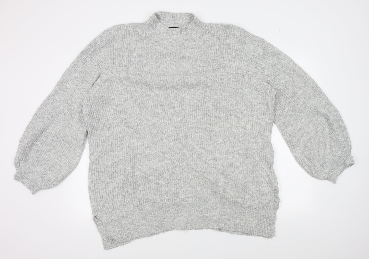 Acrylic Womens Grey   Pullover Jumper Size 20
