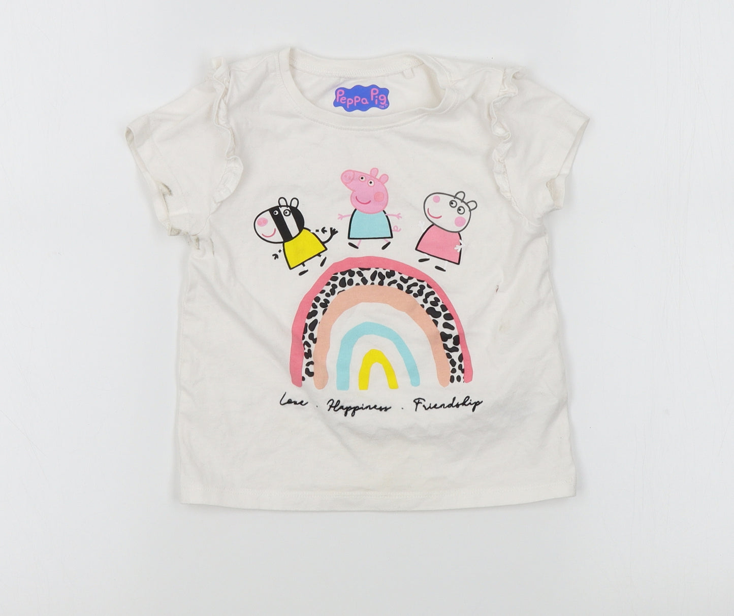 NEXT Girls White   Basic T-Shirt Size 2-3 Years  - peppa pig
